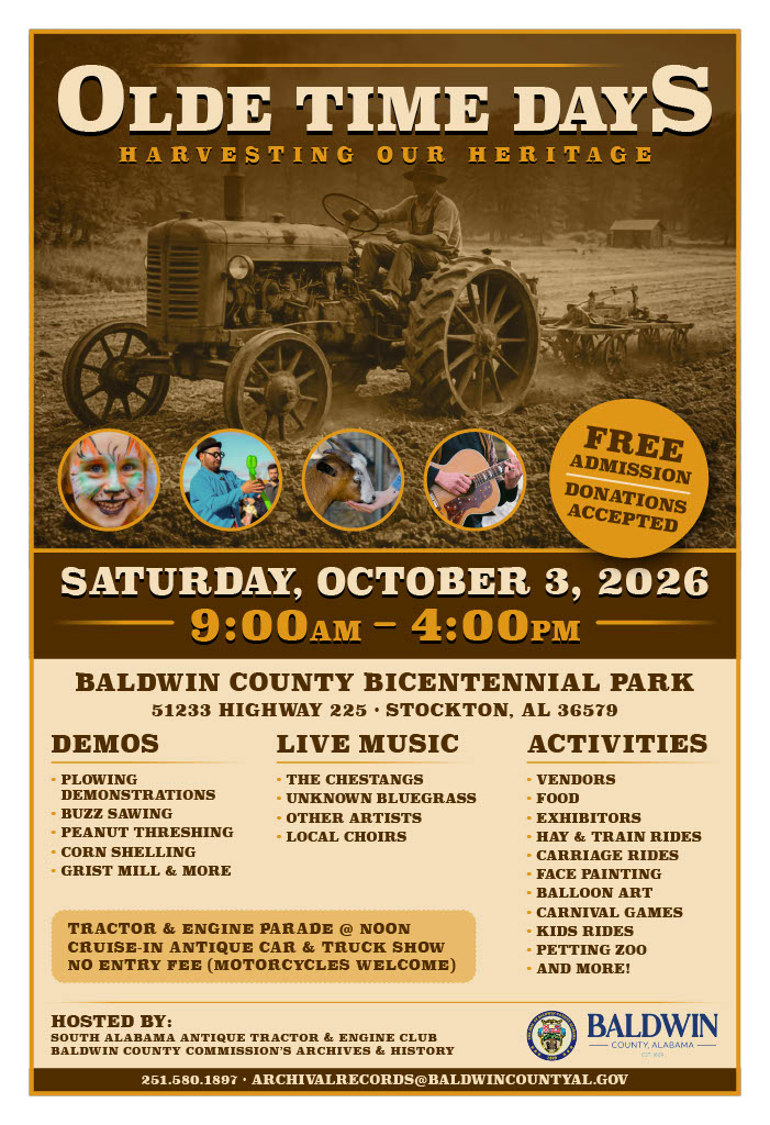 Olde Time Days at Bicentennial Park, Saturday October 3rd, 9AM to 4PM