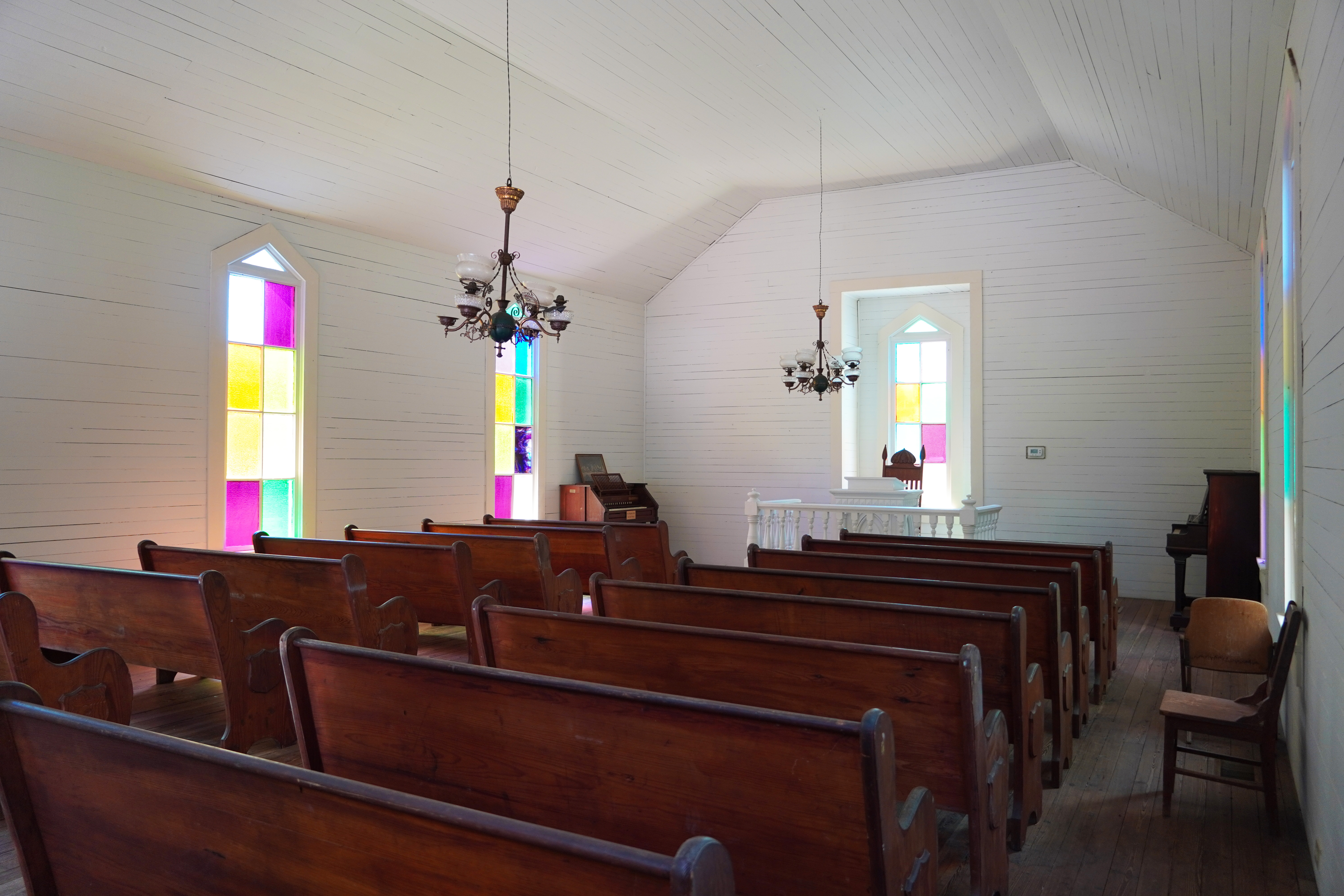 pews inside church at bicentennial park