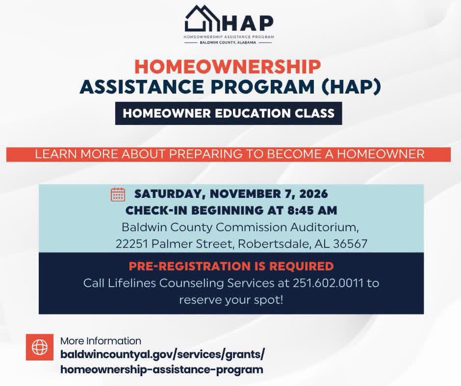Grants Department hosts a homeownership education class on Saturday, November 7.